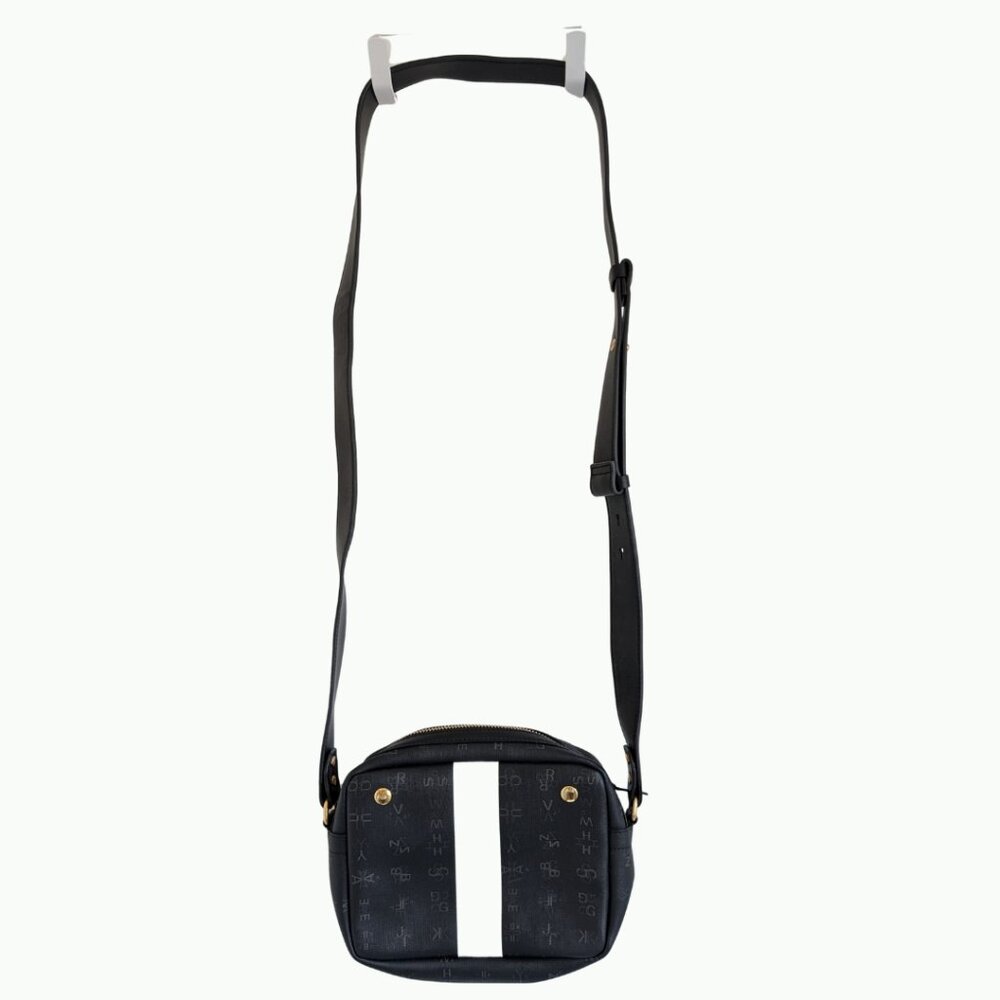 INDIA HICKS "Stripe GRAPHICKS" Black Crossbody Bag | NWOT Adjustable Strap Purse - Picture 2 of 5